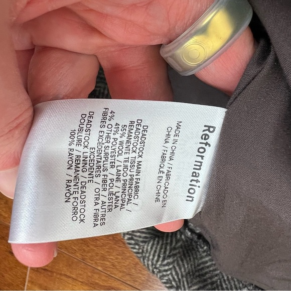 Reformation Willene Sleeveless Tweed Wool Mini Dress Size 8 Brown - Picture 9 of 9